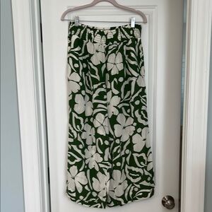 Floral Green and White Skirt